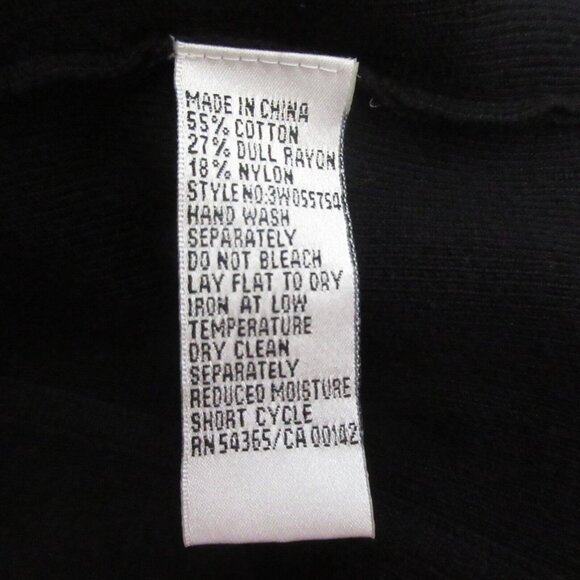 Nygard Collection Sweater Cardigan Women Sz PM Black One Button Neck 3/4 Sleeve - Picture 3 of 5